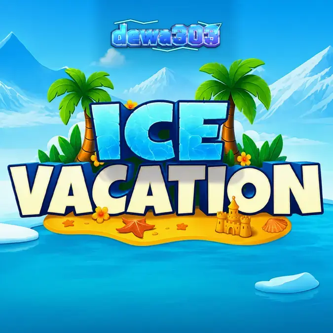Tampilan visual slot Ice Vacation dengan tema beruang kutub di pantai tropis